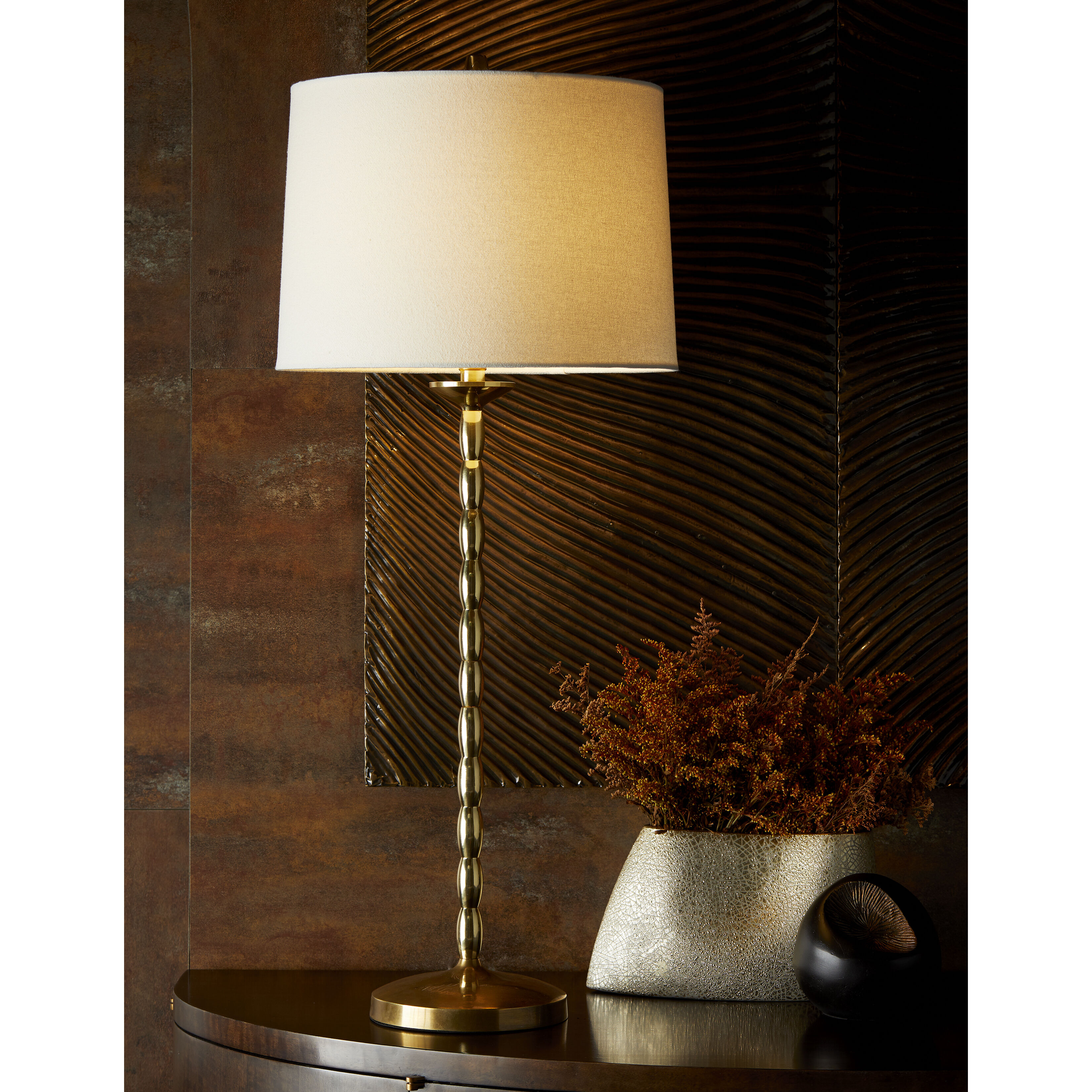 Georgia 41 inch 150.00 watt Polished Brass Table Lamp Portable Light